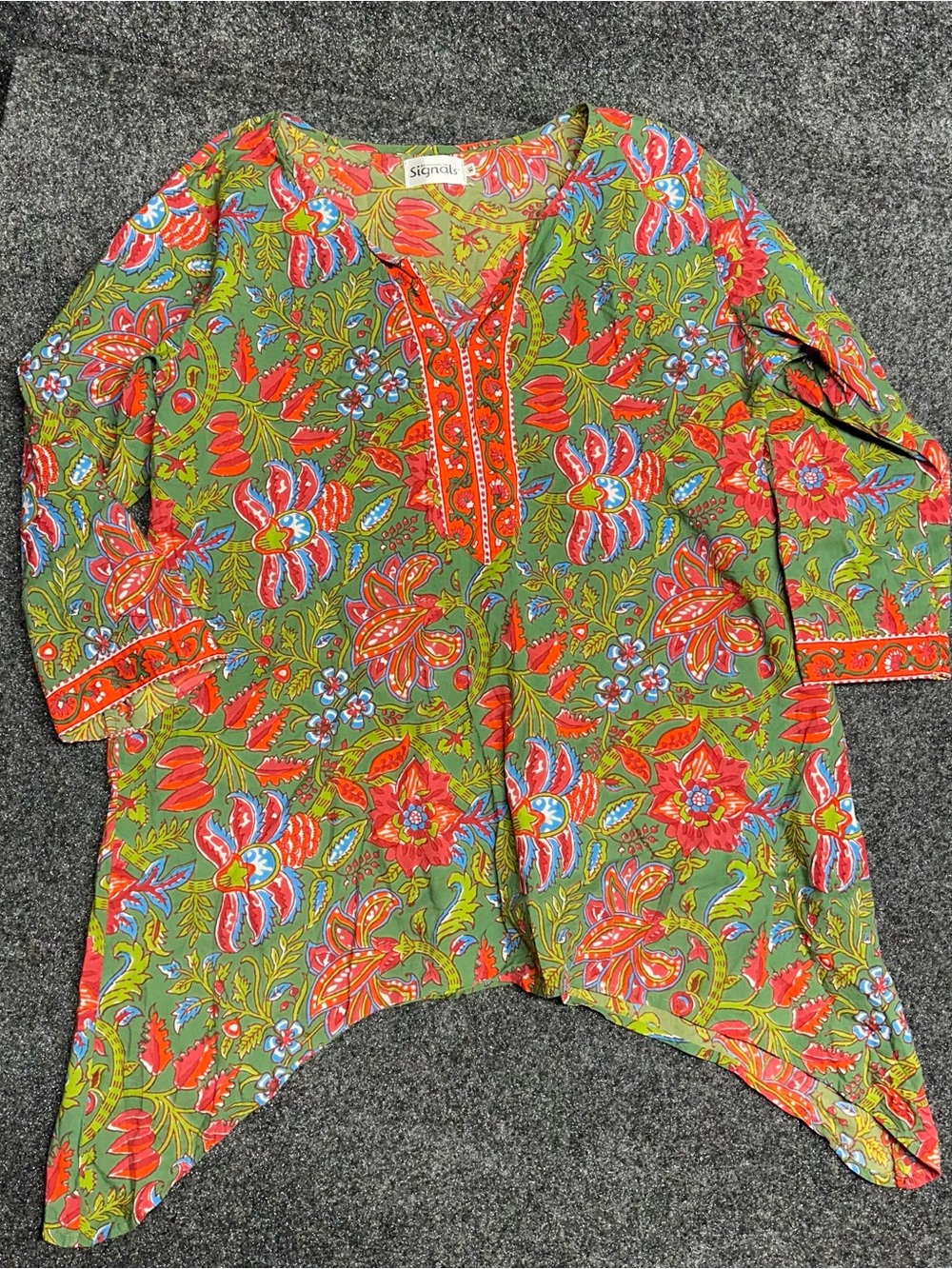 Boho floral loungewear set cotton maximalist india colorful pajamas natural - Picture 2 of 10